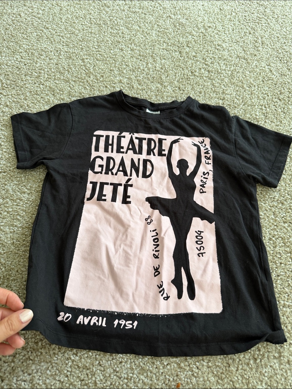 Zara Black Tee with Pink Ballet Poster Graphic